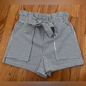 NWOT Zara Black and White Striped High Waist Shorts